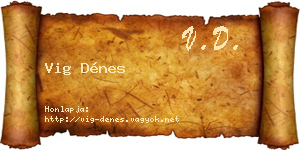 Vig Dénes névjegykártya